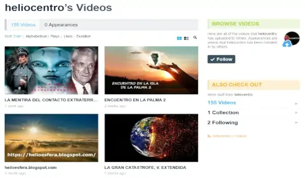 Web heliocentro Videos Vimeo